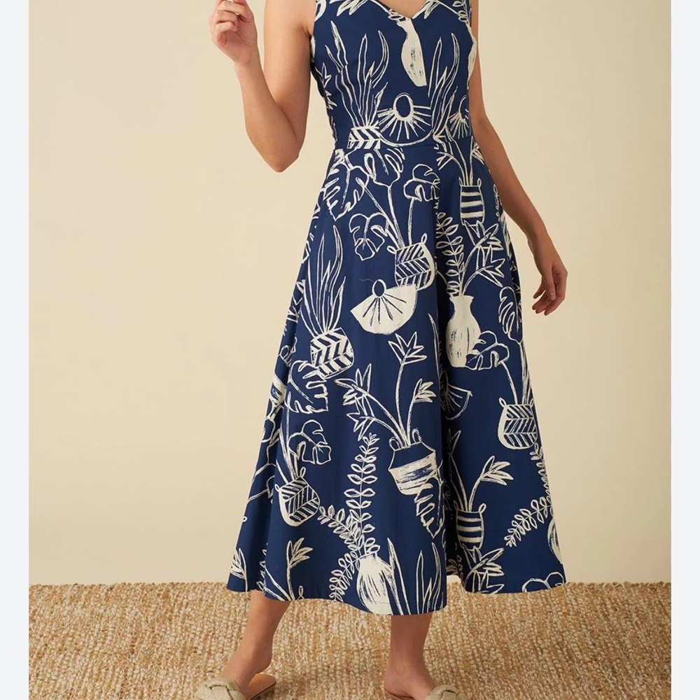 Emily and Finn Margot Midi Dress Berber Baskets 2x